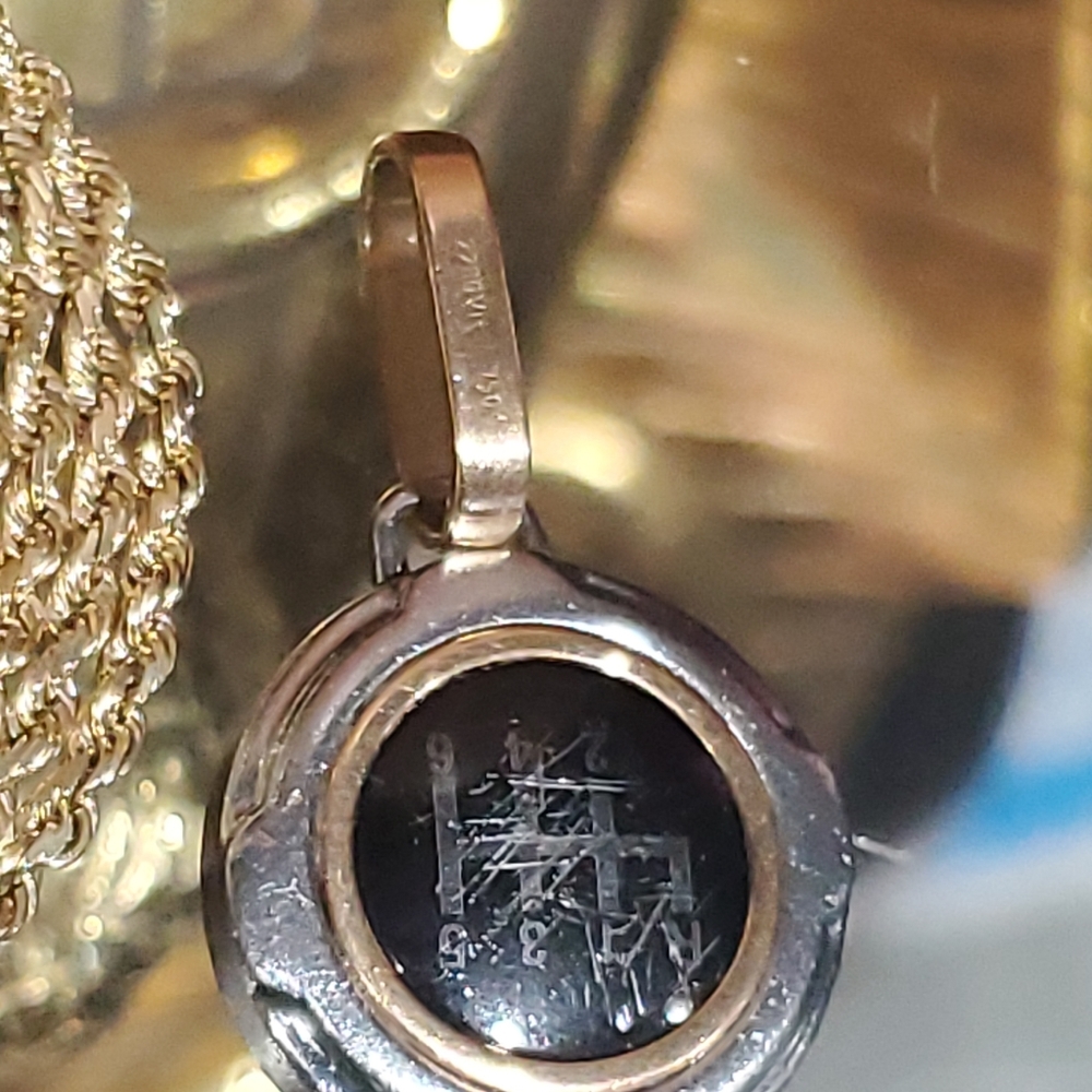 BARAKA 18ROSE GOLD/STEEL PENDANT AND 14K SOLID GOLD ROPE - Picture 9 of 12